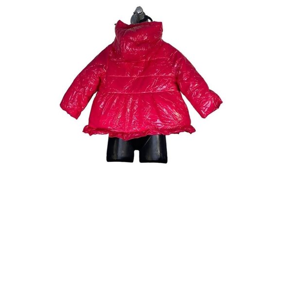 First Impressions‎ Girls Puffer Jacket Pink Hooded Long Sleeve Full Zip 24M - Picture 2 of 5